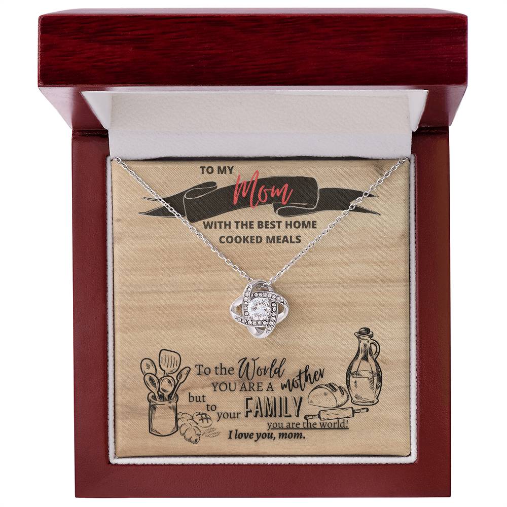 "Best Home Cooked Meals" Love Knot Necklace (Cutting Board Edition)
