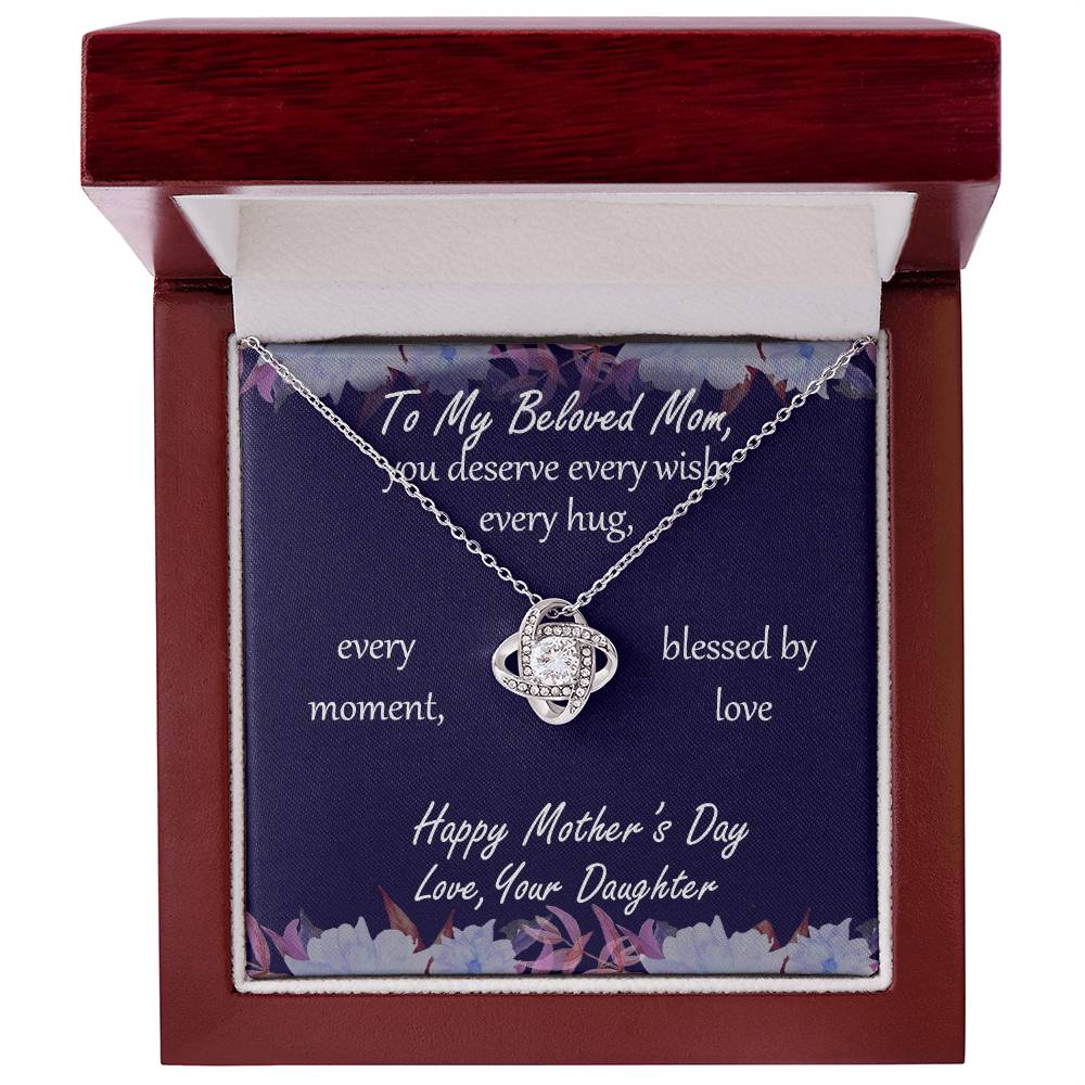 "Blessed by Love" - Mother's Day Necklace -  Ro My Beloved Mom - Happy Mother's Day Love, Your Daughter
