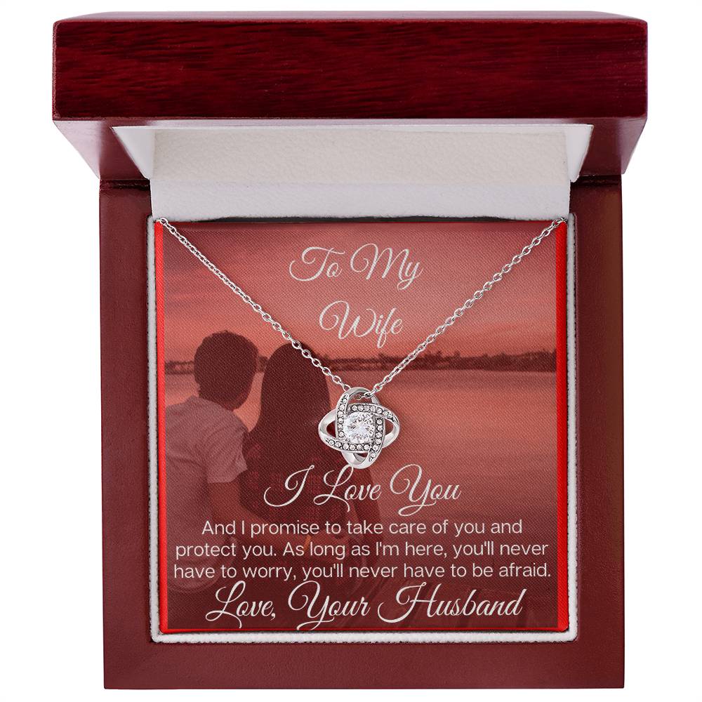 To My Lovely Wife - the Beautiful Love Knot Necklace