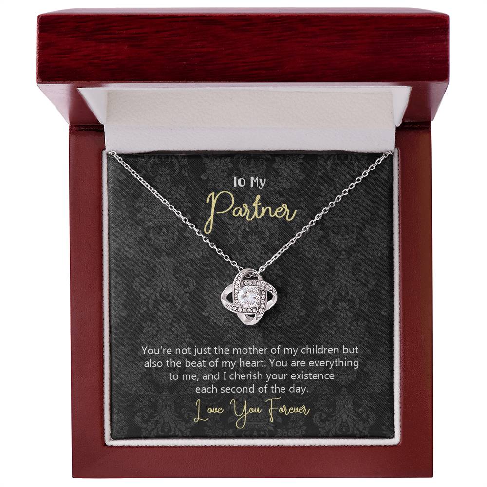 To My Partner Mother of My Children Love Knot Necklace