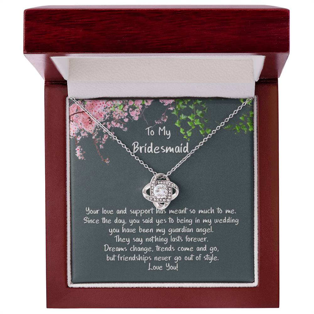 Bridesmaid, my Guardian Angel - Sparkly Love Knot