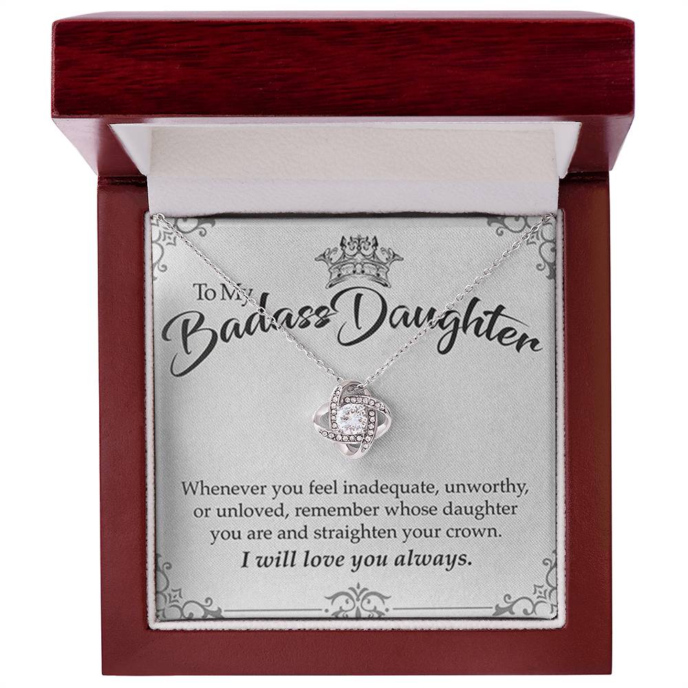"To My Badass Daughter" Love Knot Necklace Gift Set - To My Strong Daughter – Happy Birthday