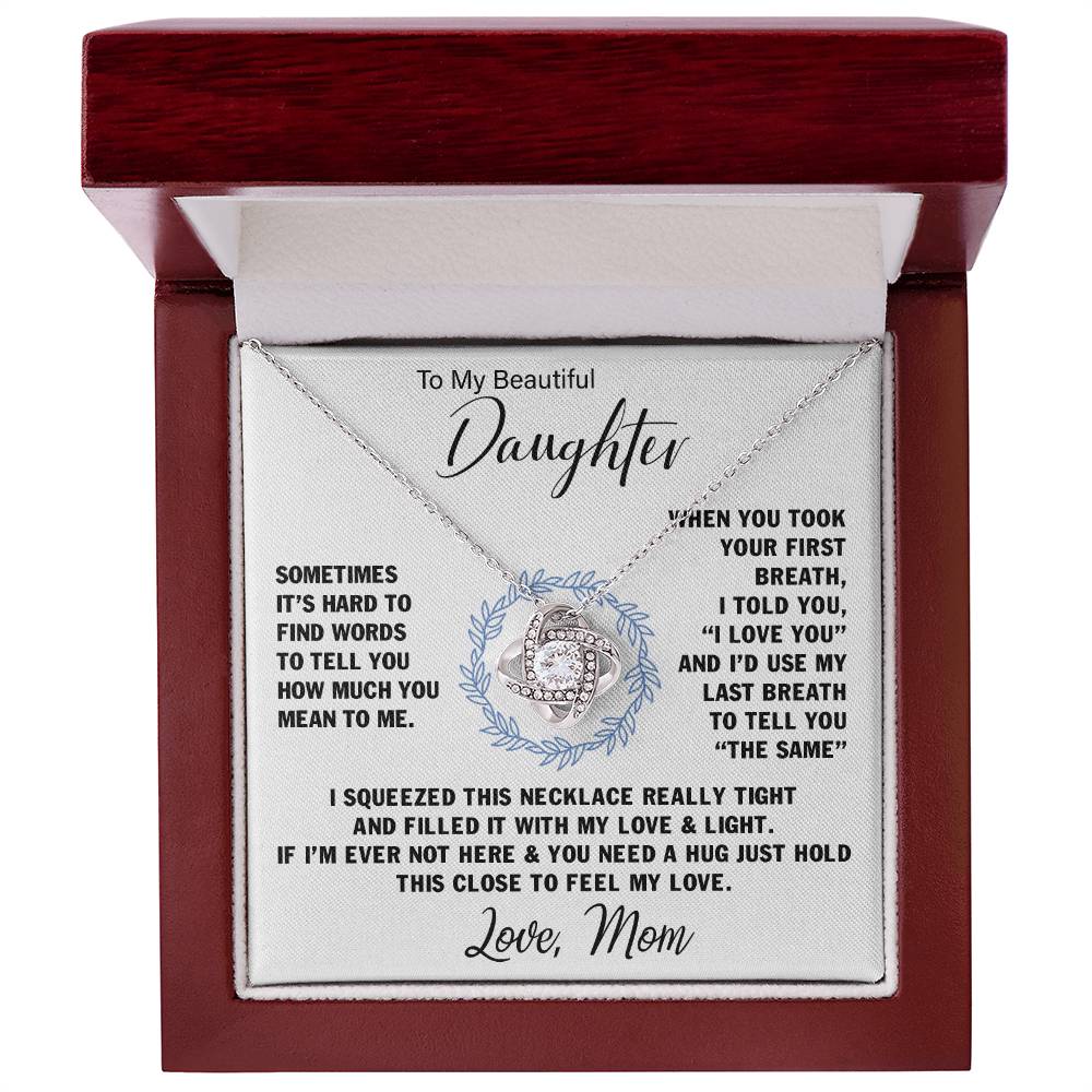 To My Daughter | Love Knot Necklace - Forever My Precious Girl on Your Wedding Day