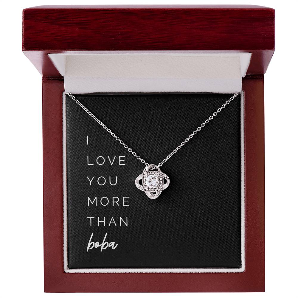 More Than Boba Knot Necklace - To My Wife, from Your Husband – I love you more than boba, on Our Anniversary