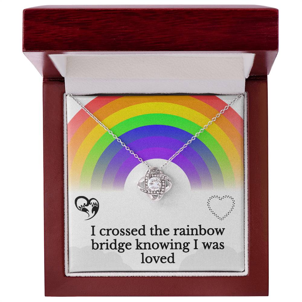 Rainbow Bridge Pet Remembrance Sparkling Necklace