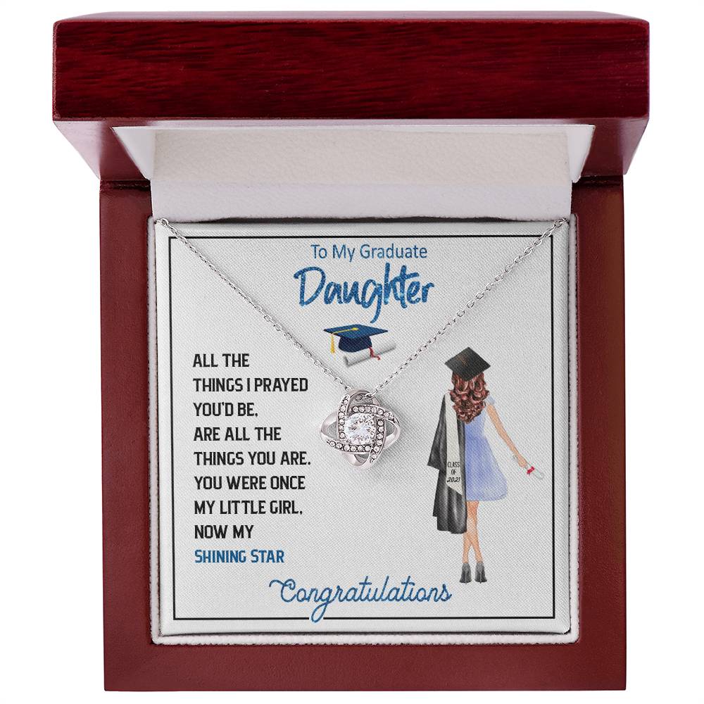 "A Gift for Graduation" Love Knot Necklace -  To My Graduation, Promotion - For Friends, Girlfriend, Sister