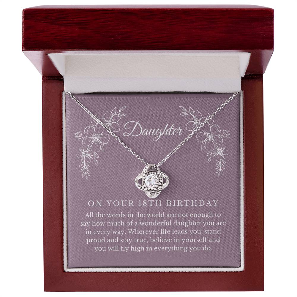 Daughter 18th Birthday Knot Necklace - I’ll Always Be By Your Side on Birthday