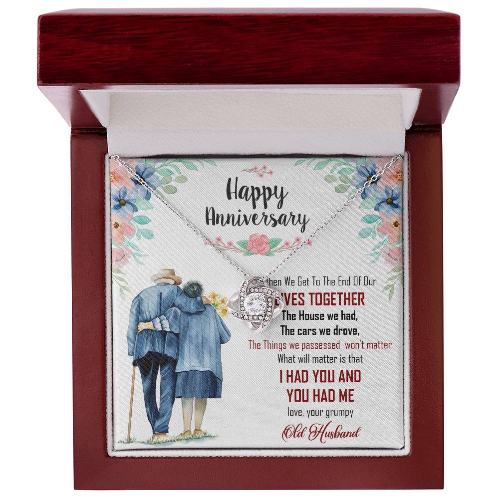 (Almost Gone) Happy Anniversary Gift to My Wife - Silver Love Knot Necklace