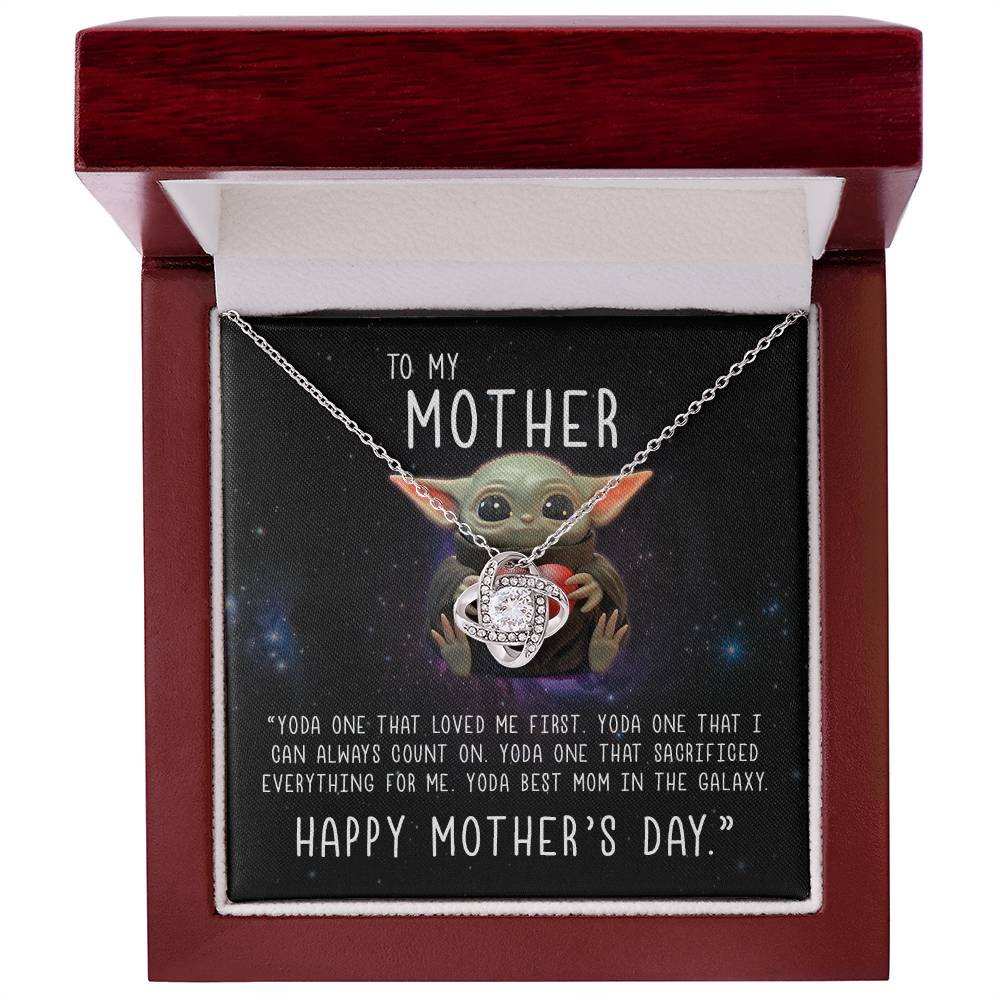 Baby Yoda to My Mother Yoda Best Mom in the Galaxy Happy Mother’s Day Forever Love Pendant Necklace
