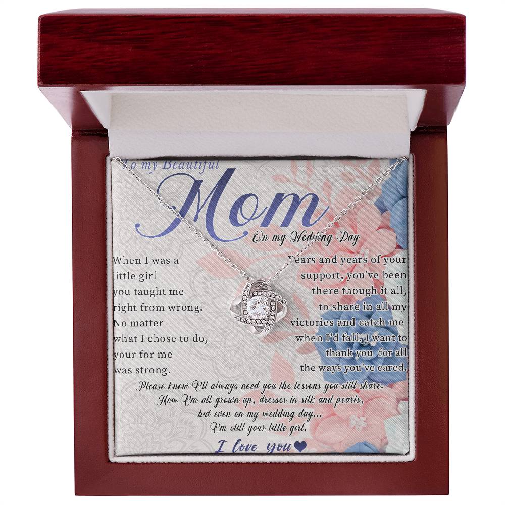 To Mom on My Wedding Day Necklace, Wedding Day Gift for Mom, Mom Wedding Gift From Bride, Gift for Mom on Wedding Day, Mother of the Bride Gift
