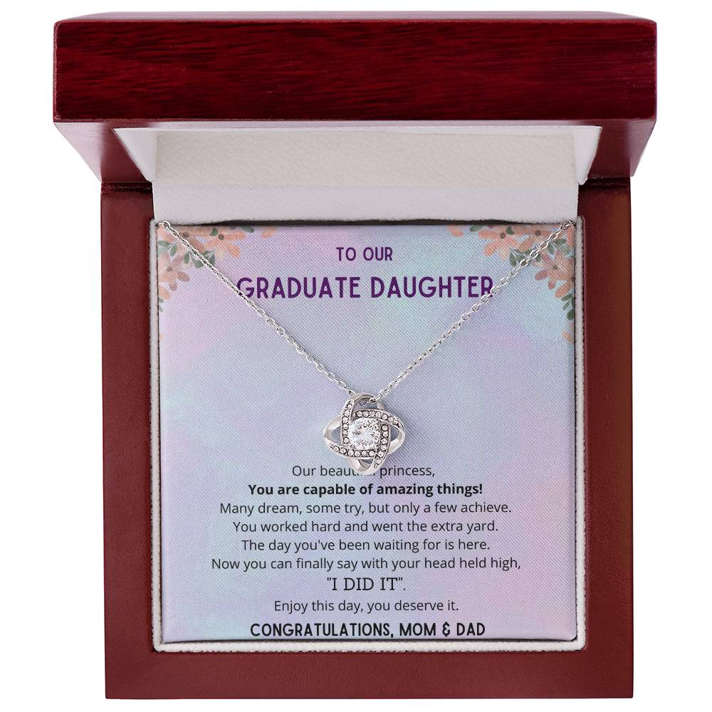 "Finally, You Did It" - Our Princess - Necklace - To Our Graduate Daughter