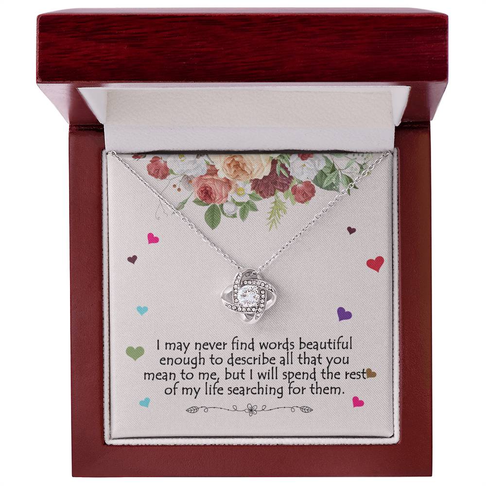 CZ Love Knot Necklace Gift for Wife, Sister, Friend, Girlfriend...