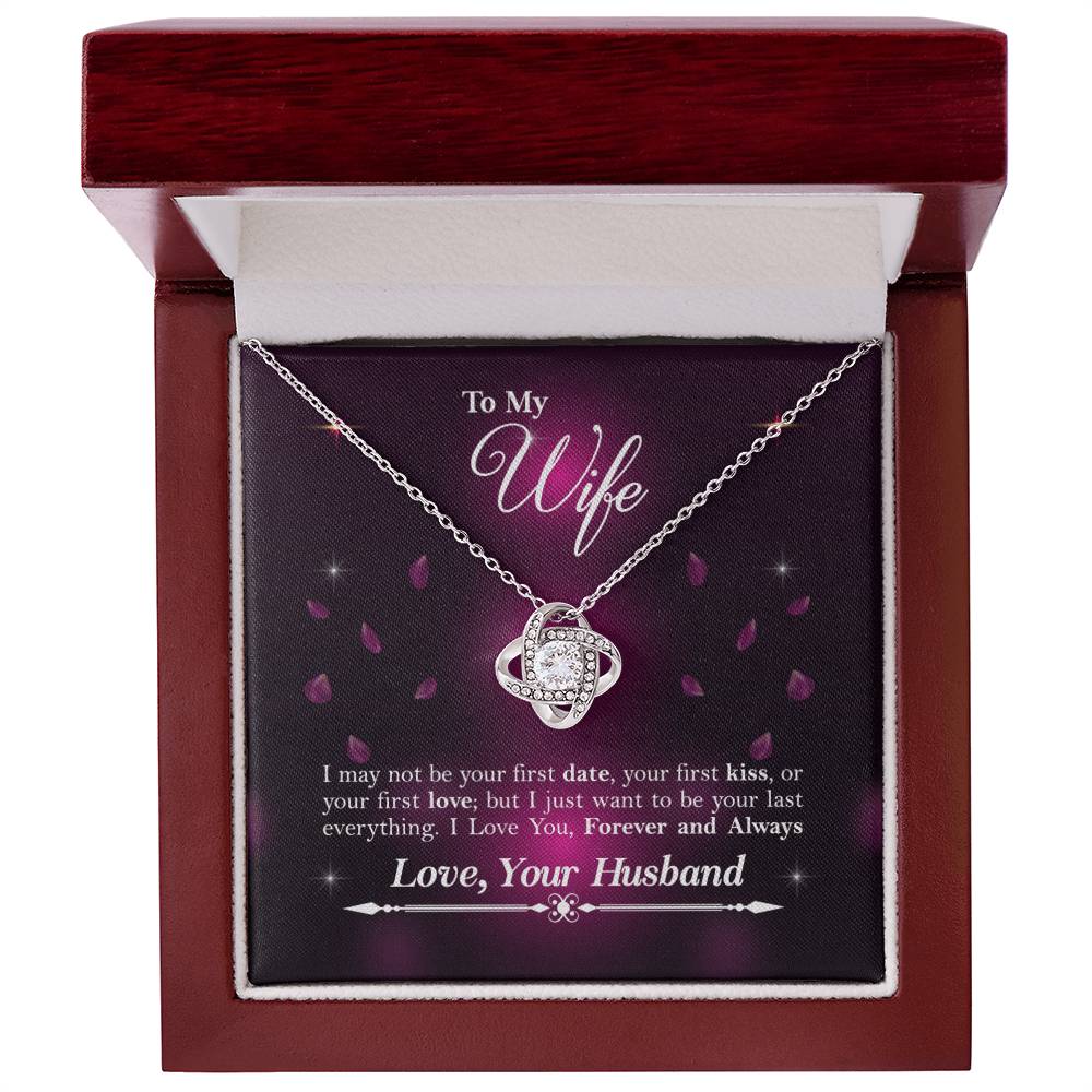 Anniversary Gift For Wife, Wife Necklace From Husband, Wife Love Knot Necklace, Great gift for Anniversary, Birthday, Valentines Day, Christmas or any Occasion