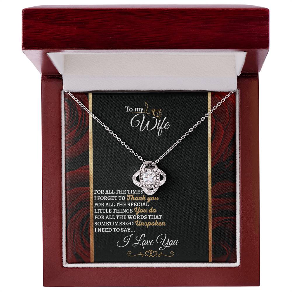 "I Need to Say" Love Knot Necklace (Roses Edition) - To Husband Gift For My Wife