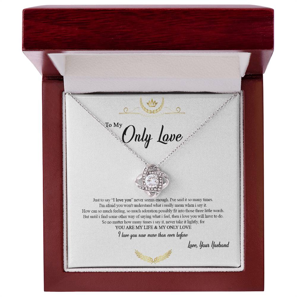 "Only Love" Necklace Gift - To My Beautiful Wife – On Valentine’s Day