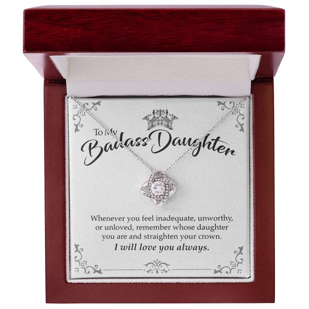 "To My Badass Daughter" Love Knot Necklace Gift Set - To My Brave Daughter – I Will Love You Always