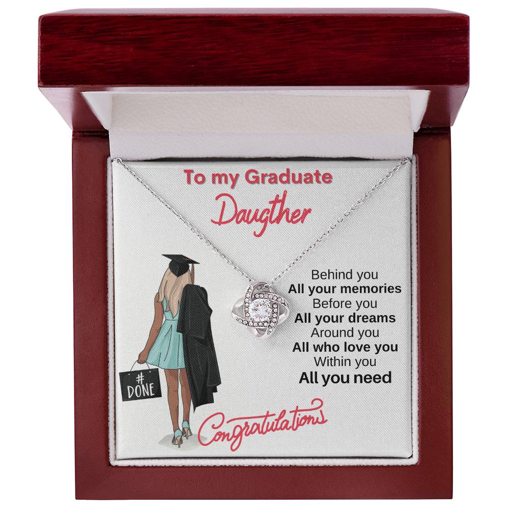 "All You Need" - Love Knot Necklace - To My Graduation - Gift For Her