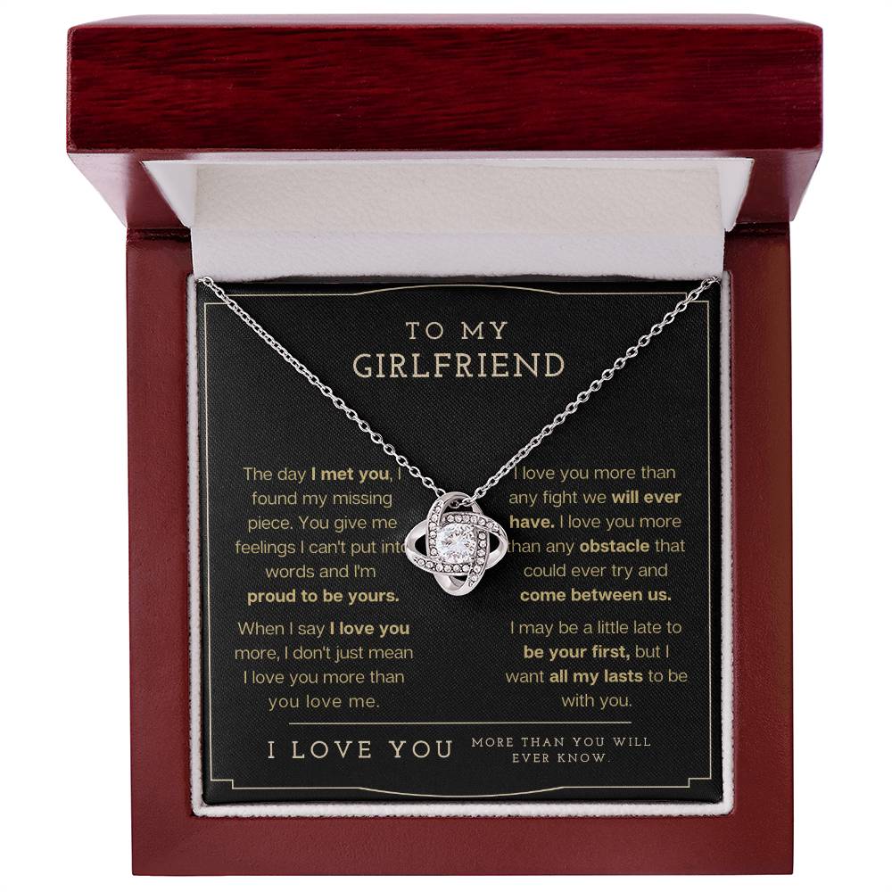 "To My Girlfriend" Love Knot Necklace - To My Girlfriend – Happy Valentine’s Day