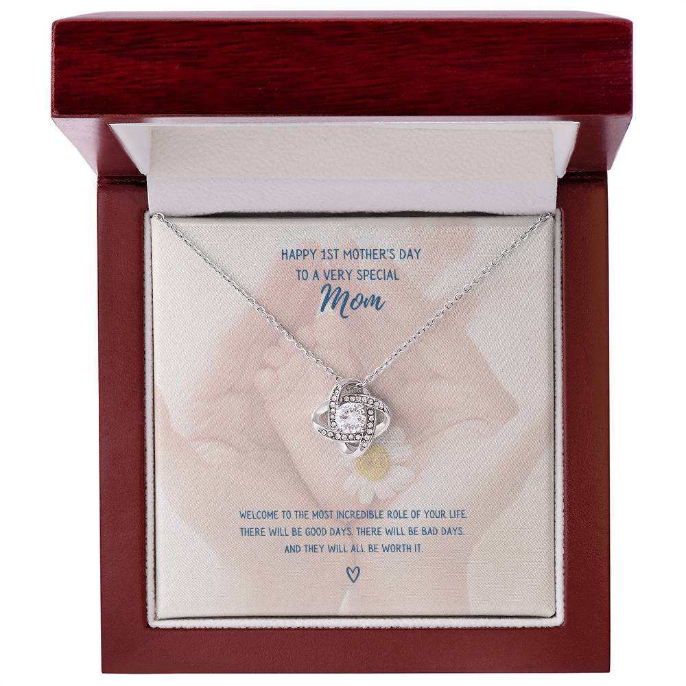 "Happy 1st Mother's Day" - Love Knot Necklace - Happy 1ST Mother's Day To A Very Special Mom