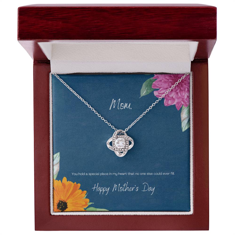 "You Hold a Special Place" Flowers - Mother's Day Love Knot Necklace - Forever Grateful To My Mom - Happy Birthday