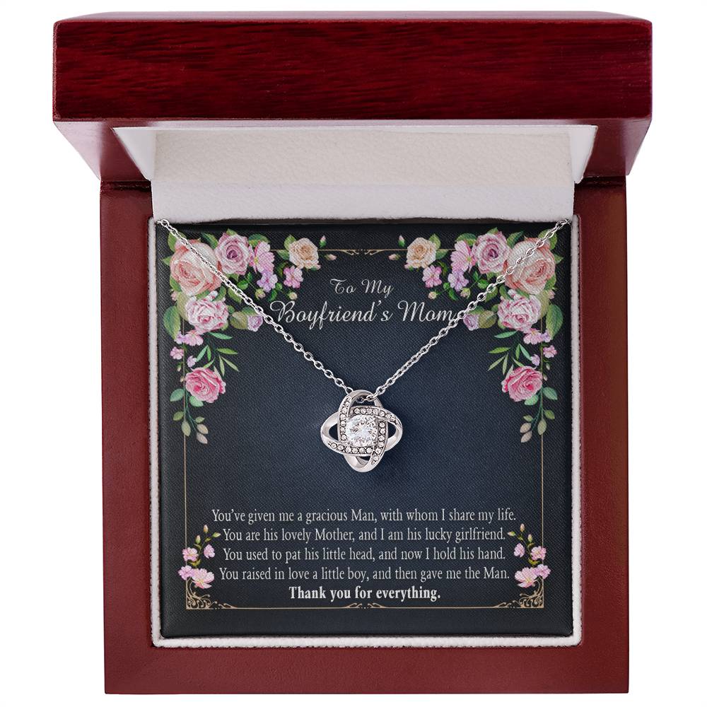 "A Gift for Boyfriend's Mom" Love Knot Necklace - I Share My Life - To My Boyfriend's Gift My Mom