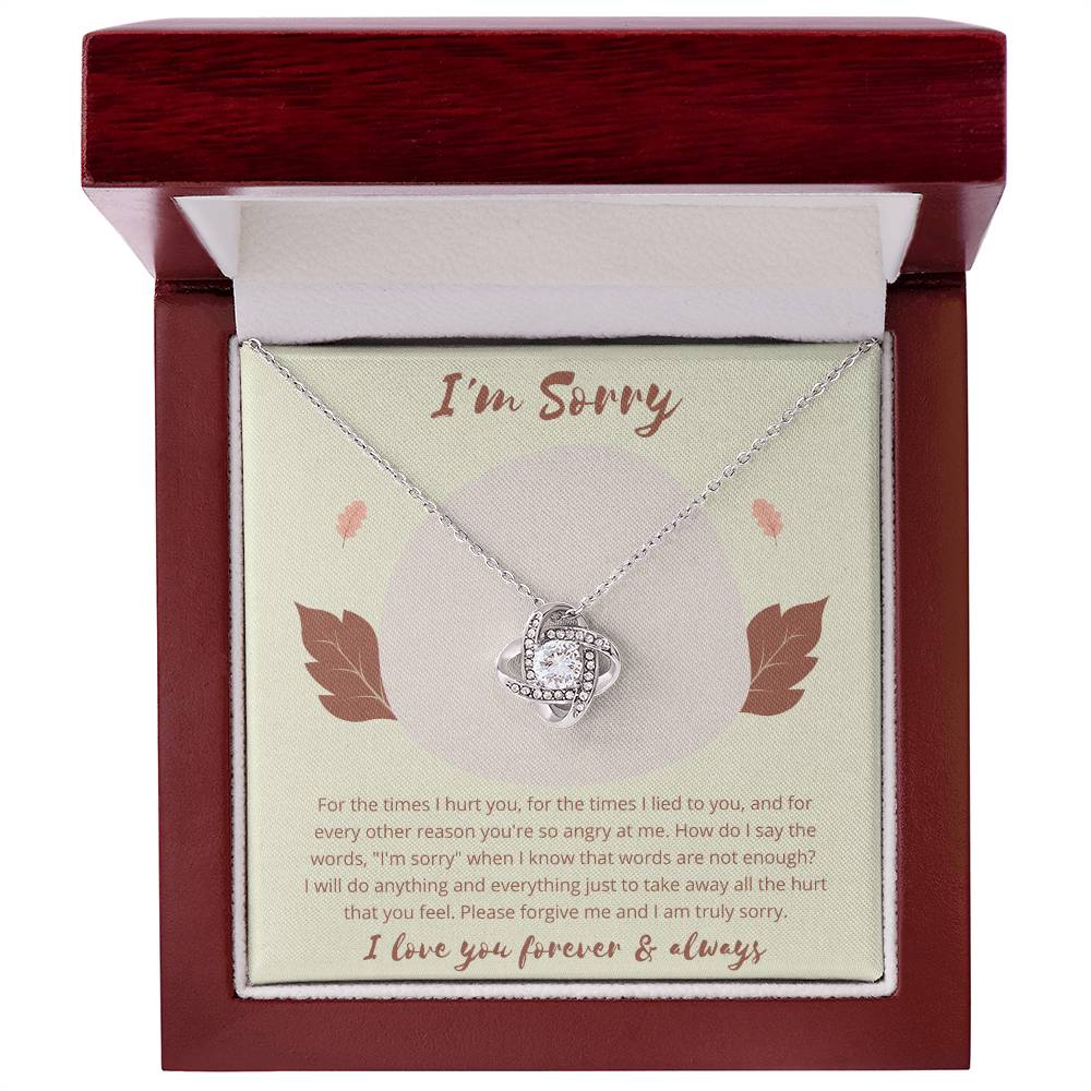 Love Knot, Apology Gift For Her, Forgiveness Gift, I’m Sorry Necklace Gift For Wife/Girlfriend, Gift To Say Your Sorry, Unique Apology