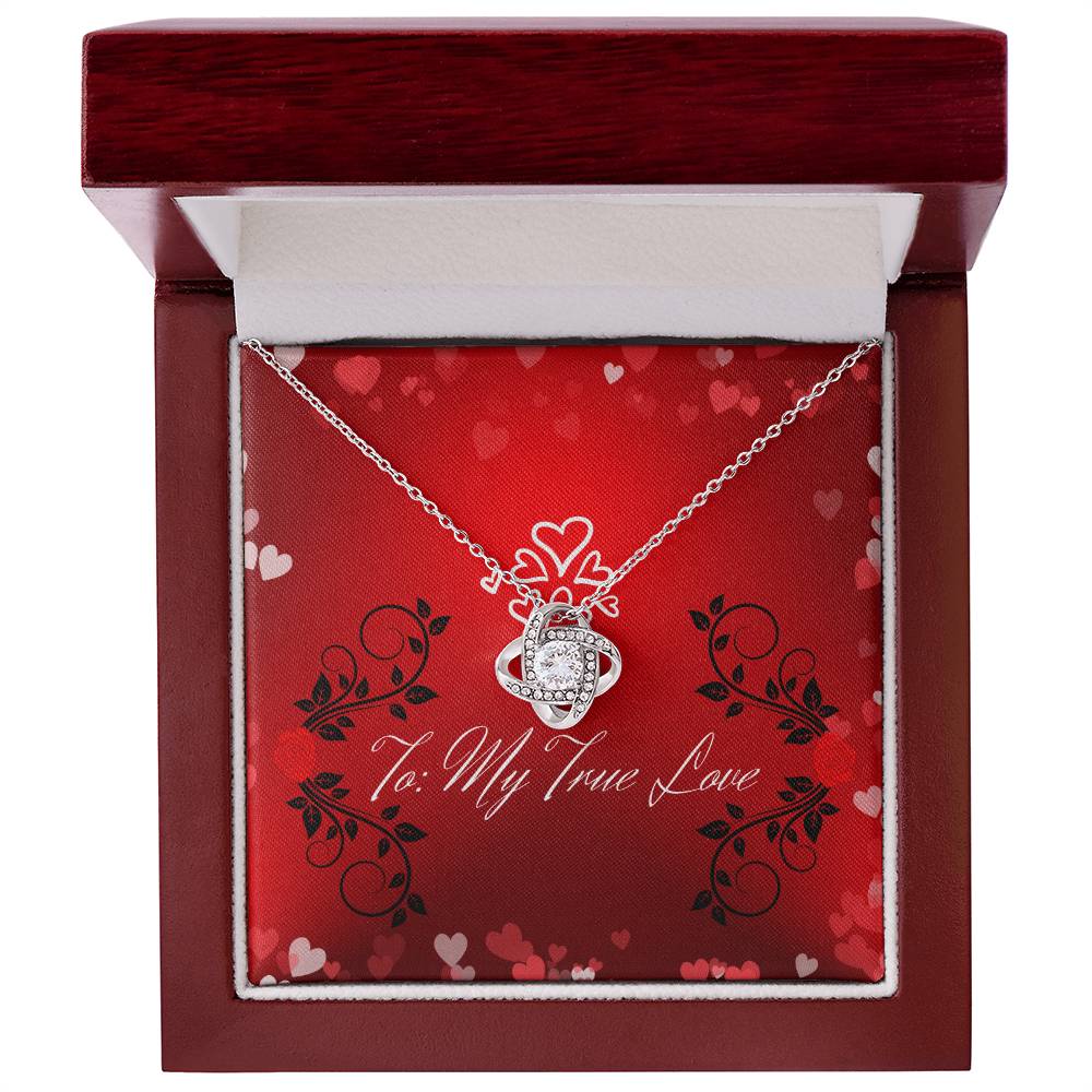 "My True Love" Lux Necklace Gift Set -  To My Wife – Happy Anniversary
