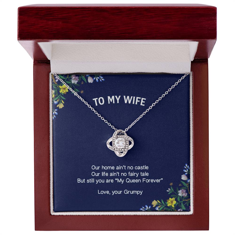 "My Wife" - Love Knot Necklace - To My Queen – Happy Anniversary