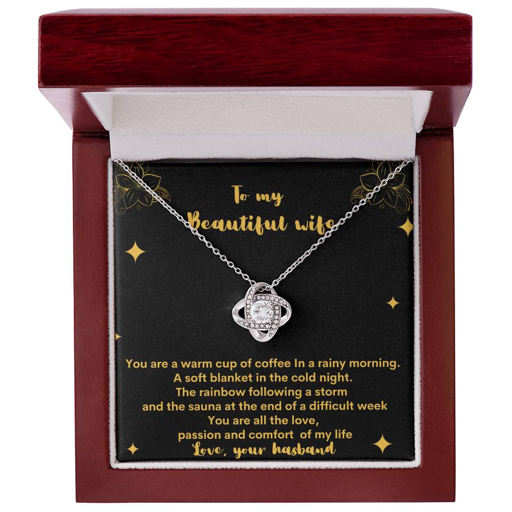 "A Gift From Above" - Love Knot Necklace - To My Beautiful Wife