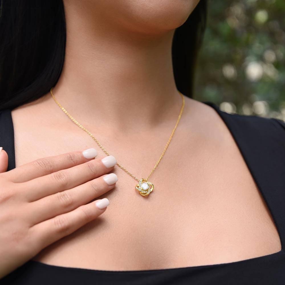 "A Gift for Daughter" From Mom/dad Love Knot Necklace - Your Strength