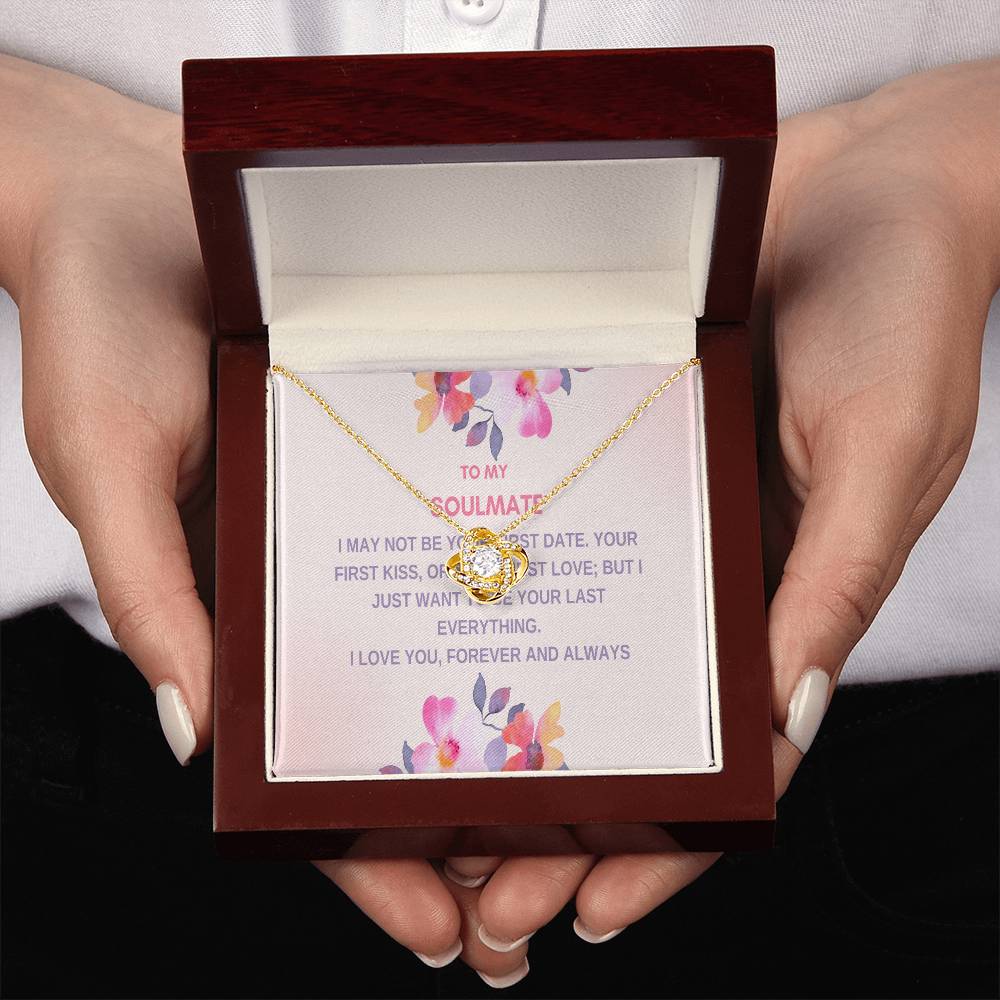 To my Soulmate - Silver Love knot necklace