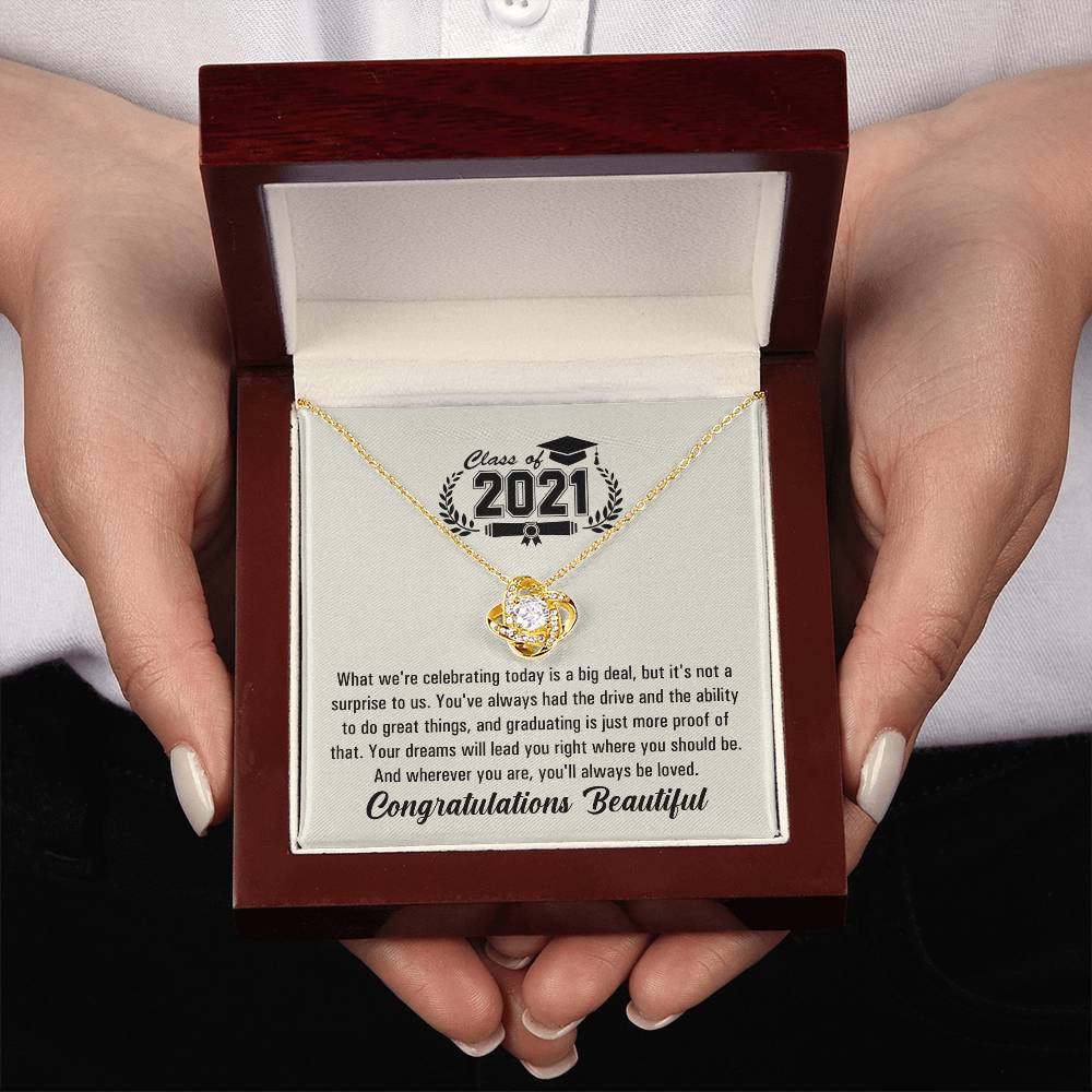 (Almost Gone!) Graduation Necklace - Congratulations Beautiful - Graduation Gift