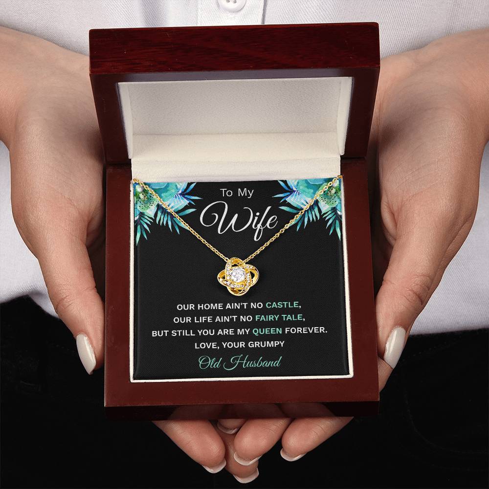"To My Wife" - Silver Love Knot Necklace - To My Soulmate - Merry Christmas, Happy Birthday, Happy Anniversary