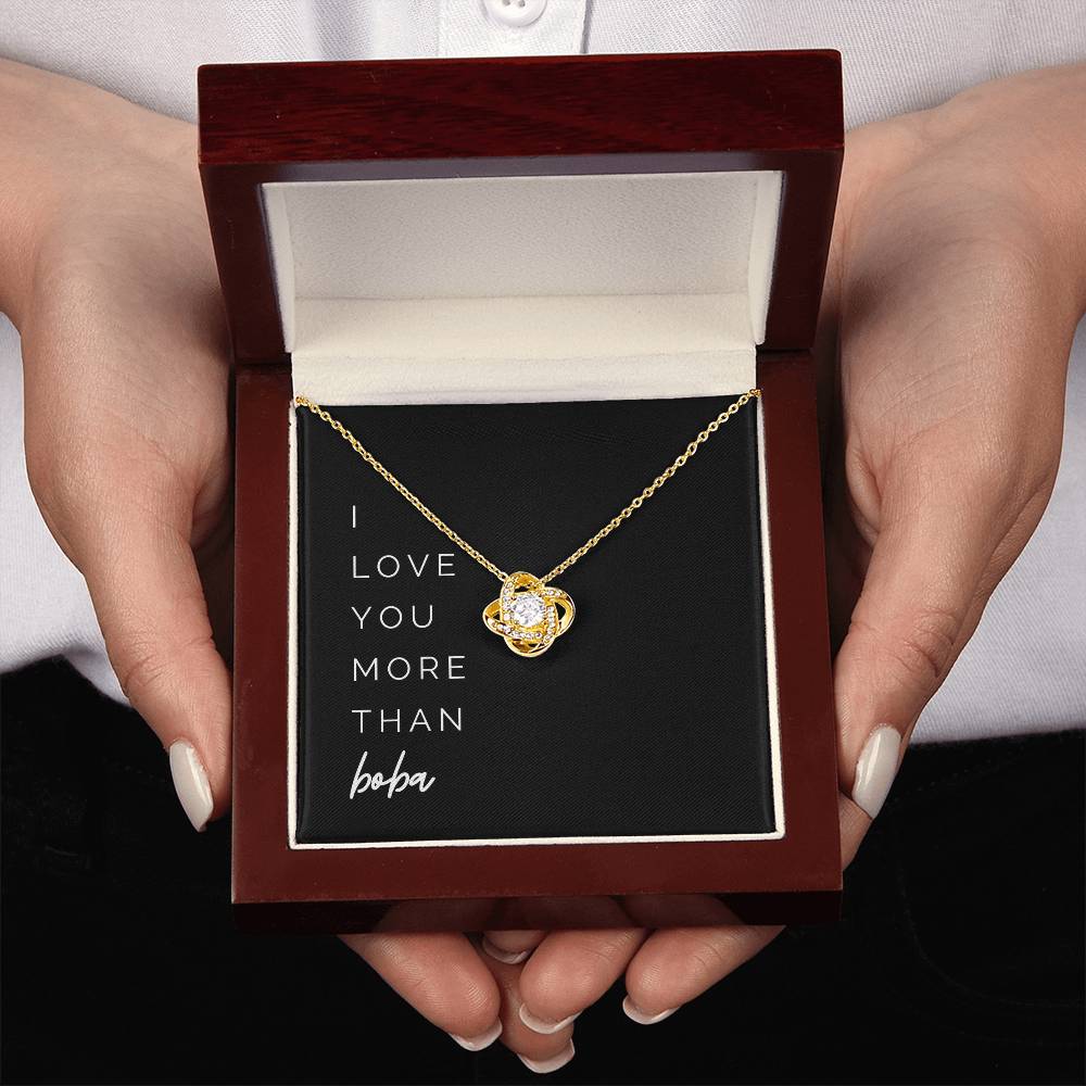 More Than Boba Knot Necklace - To My Wife, from Your Husband – I love you more than boba, on Our Anniversary