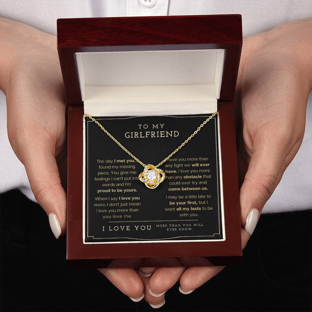 "To My Girlfriend" Love Knot Necklace - To My Girlfriend – Happy Valentine’s Day