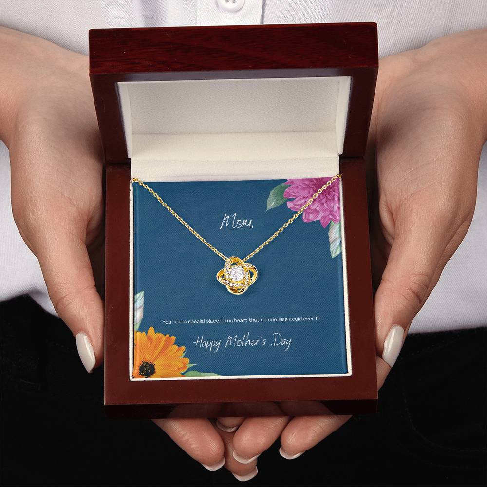 "You Hold a Special Place" Flowers - Mother's Day Love Knot Necklace - Forever Grateful To My Mom - Happy Birthday