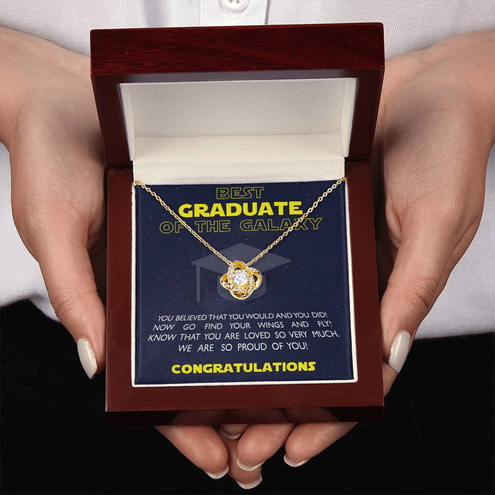 (Almost Gone!) Best Graduate of the Galaxy - Love Knot Necklace - Believe in Yourself, Congratulations