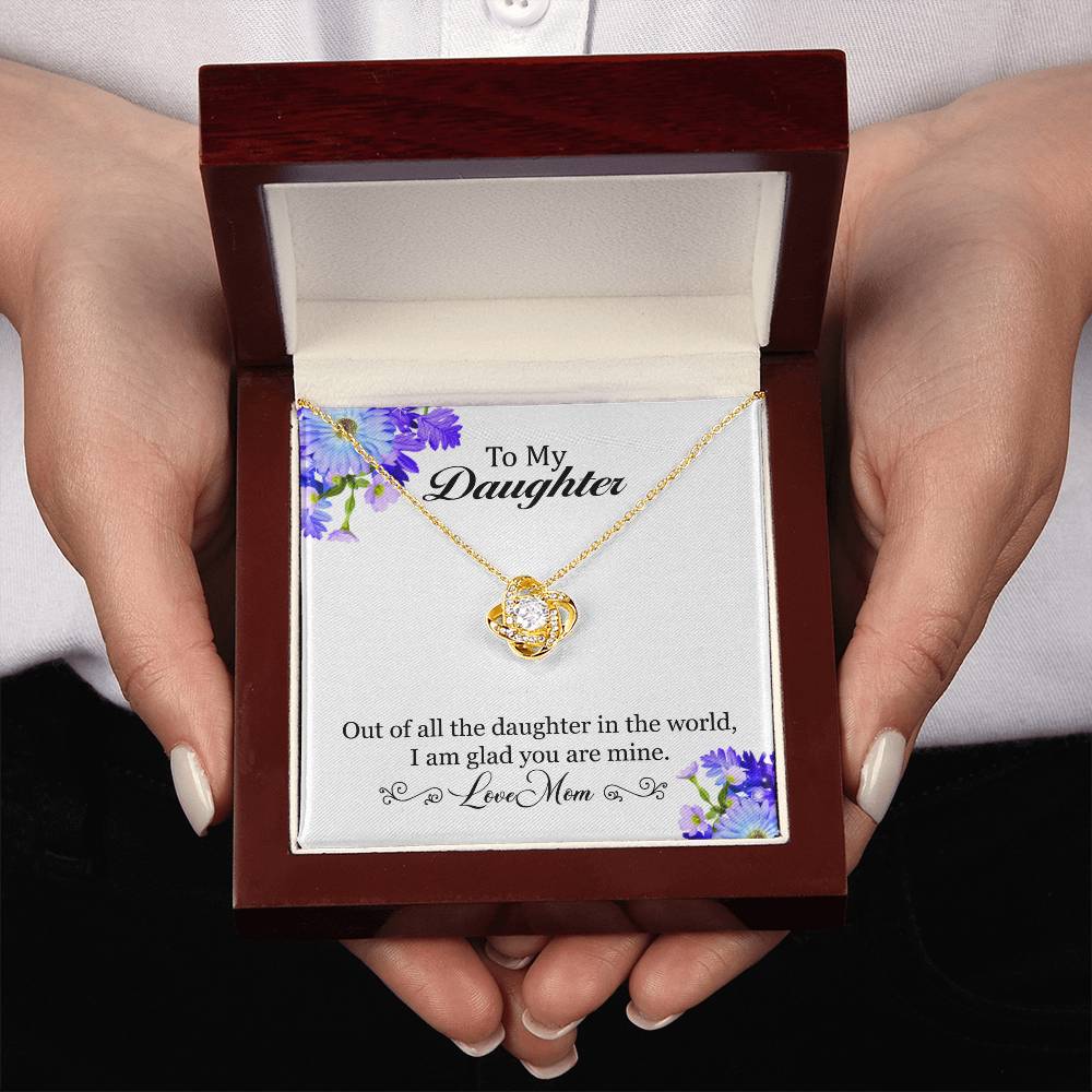 To My Daughter I Am Glad You Are Mine, Necklace With Message, Birthday Gift, Meaningful Gift, Gift For Daughter, From Mom To Daughter. Alluring Beauty Necklace.