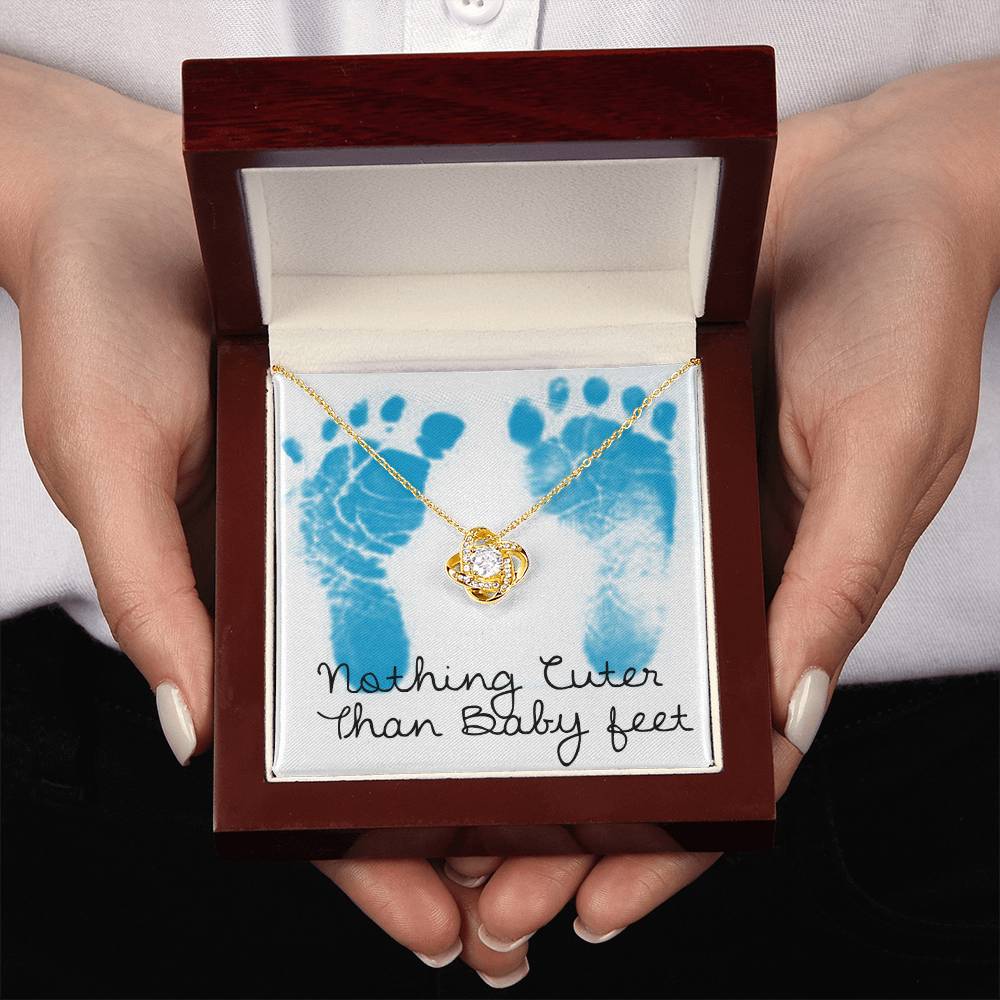 Boy Baby Nothing Cuter Than Baby Feet Necklace for New Mom Auntie Sister Grandmother Gender Reveal Feet Bump