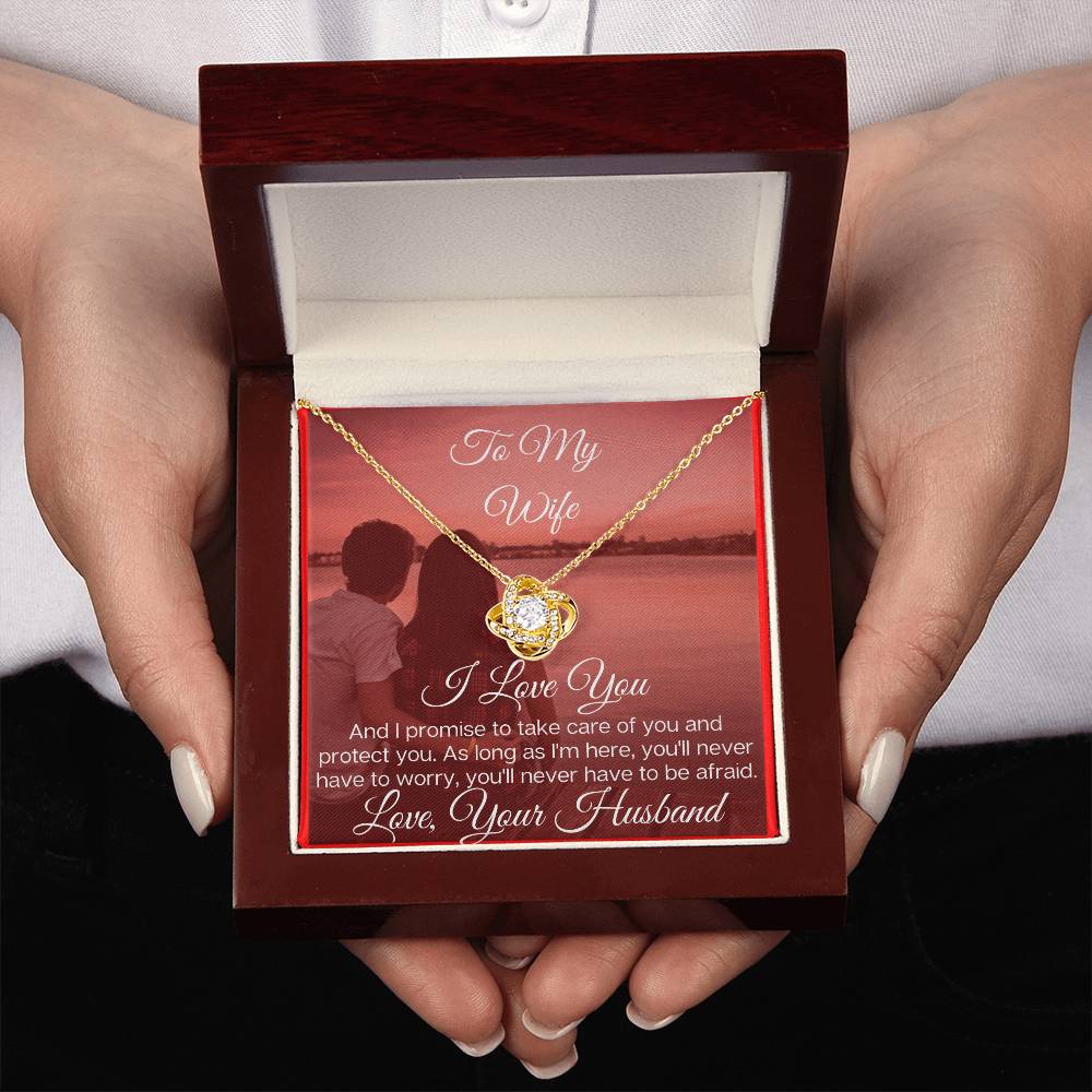 To My Lovely Wife - the Beautiful Love Knot Necklace
