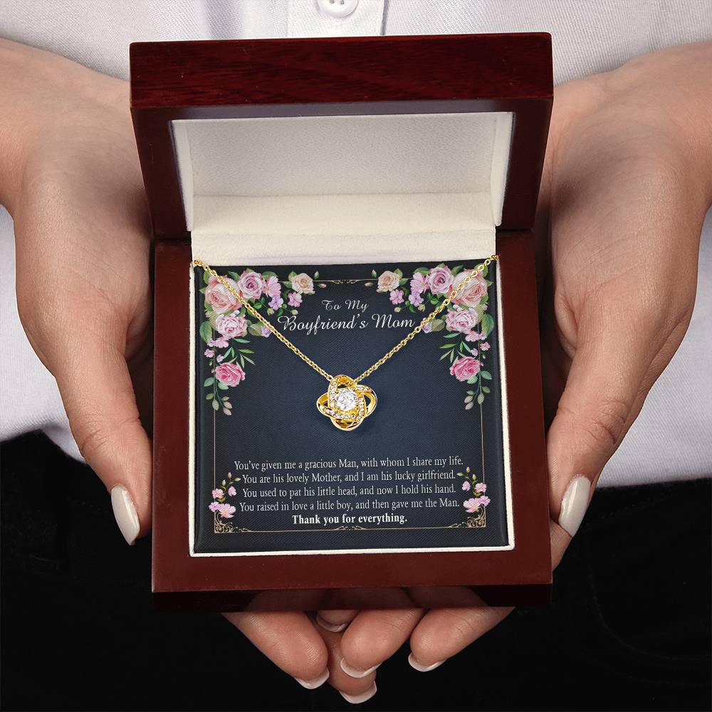 "A Gift for Boyfriend's Mom" Love Knot Necklace - I Share My Life - To My Boyfriend's Gift My Mom