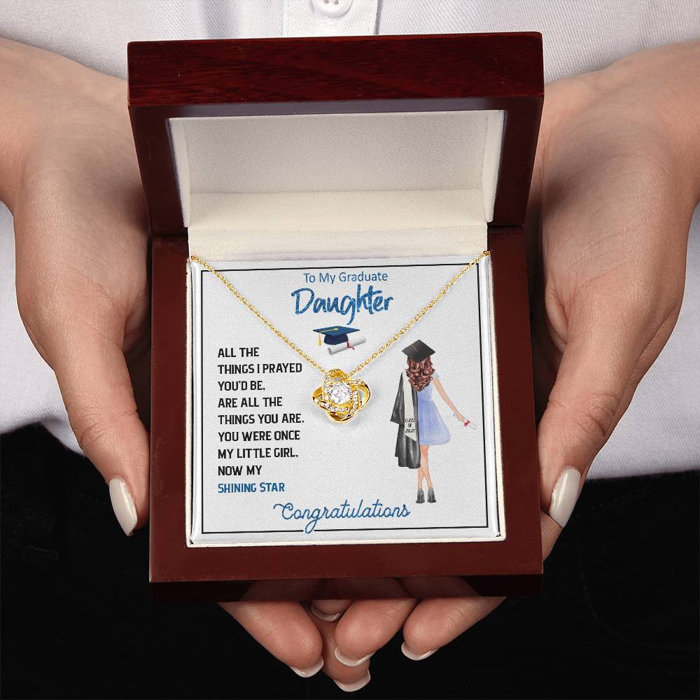 "A Gift for Graduation" Love Knot Necklace -  To My Graduation, Promotion - For Friends, Girlfriend, Sister