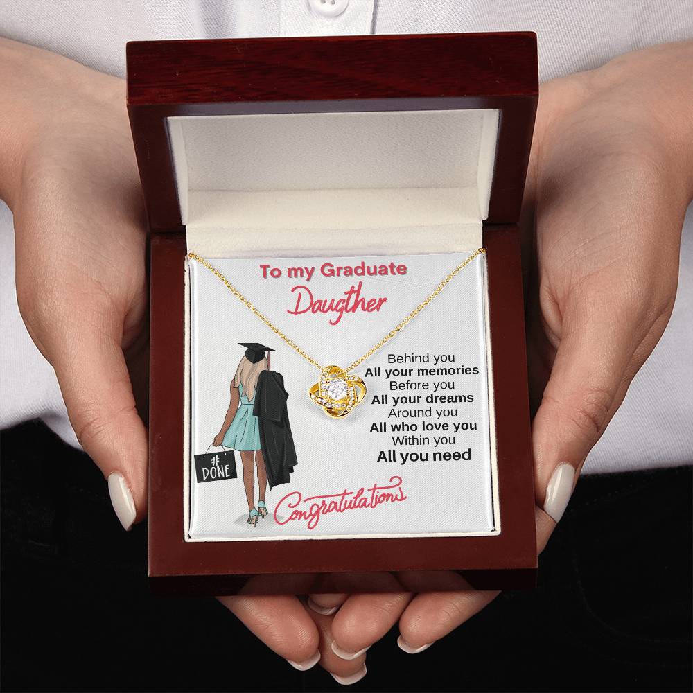 "All You Need" - Love Knot Necklace - To My Graduation - Gift For Her