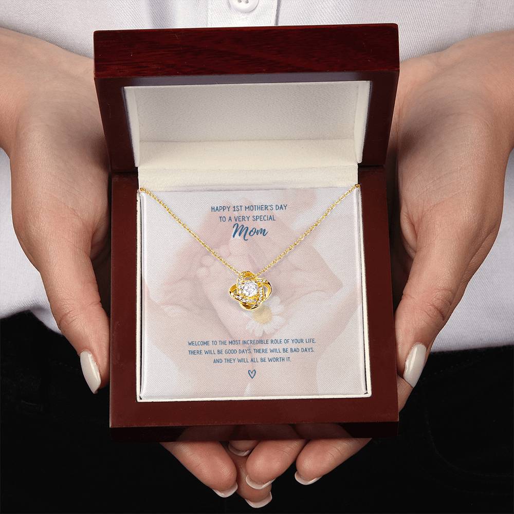"Happy 1st Mother's Day" - Love Knot Necklace - Happy 1ST Mother's Day To A Very Special Mom