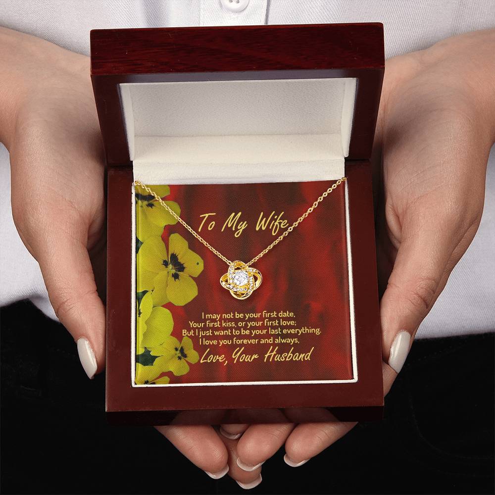 To My Wife Necklace, 14k Love Knot Necklace, Husband to Wife, Gift for My Wife, Romantic Wife Gift, Wife Birthday Surprise, Wife Appreciation, Necklace for My Wife