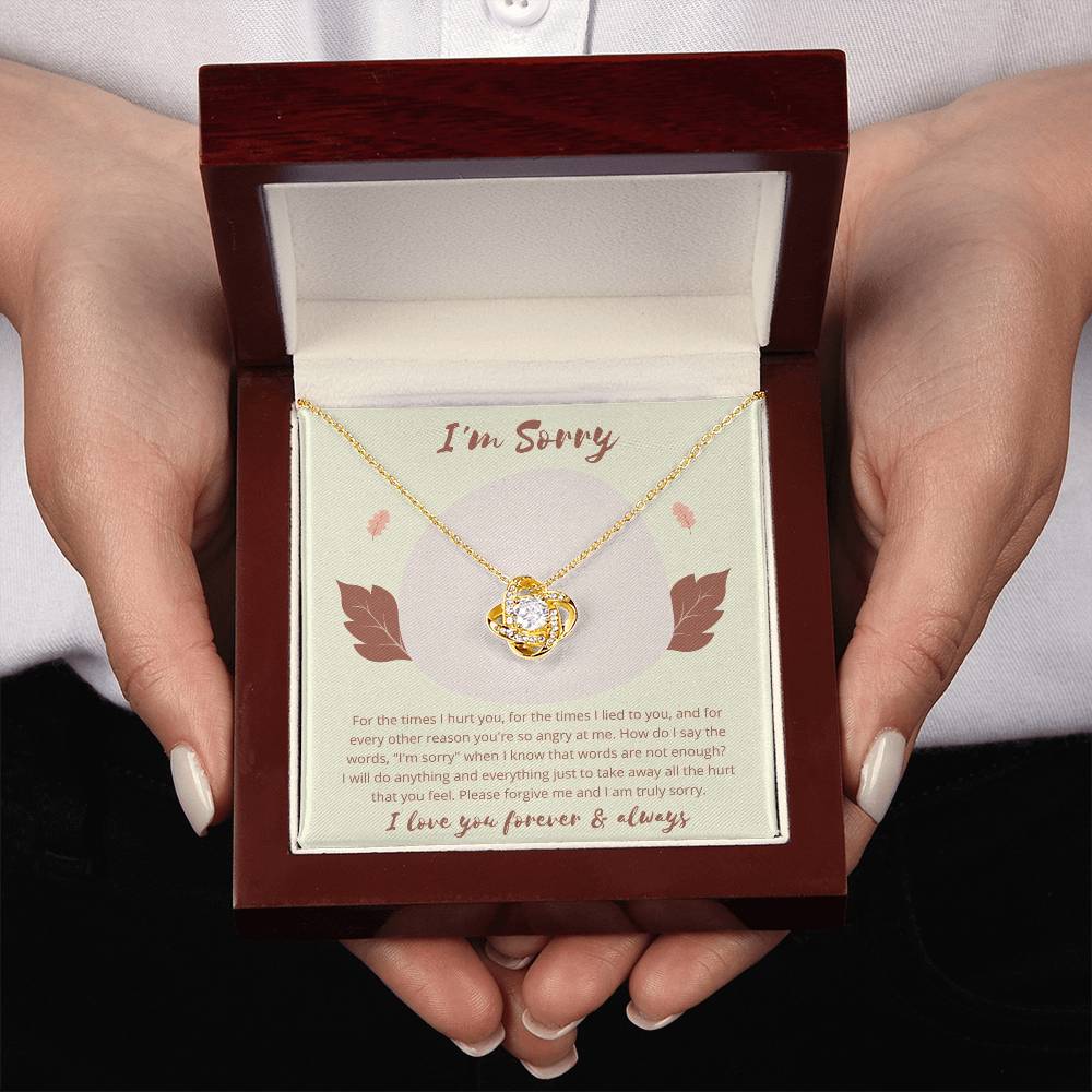 Love Knot, Apology Gift For Her, Forgiveness Gift, I’m Sorry Necklace Gift For Wife/Girlfriend, Gift To Say Your Sorry, Unique Apology