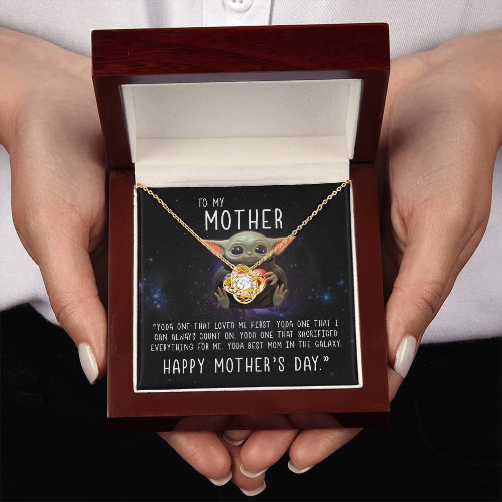 Baby Yoda to My Mother Yoda Best Mom in the Galaxy Happy Mother’s Day Forever Love Pendant Necklace