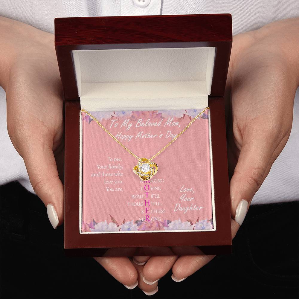 "Mother" - Mother's Day Gift Love Knot Necklace - Priceless Gift To My Mother