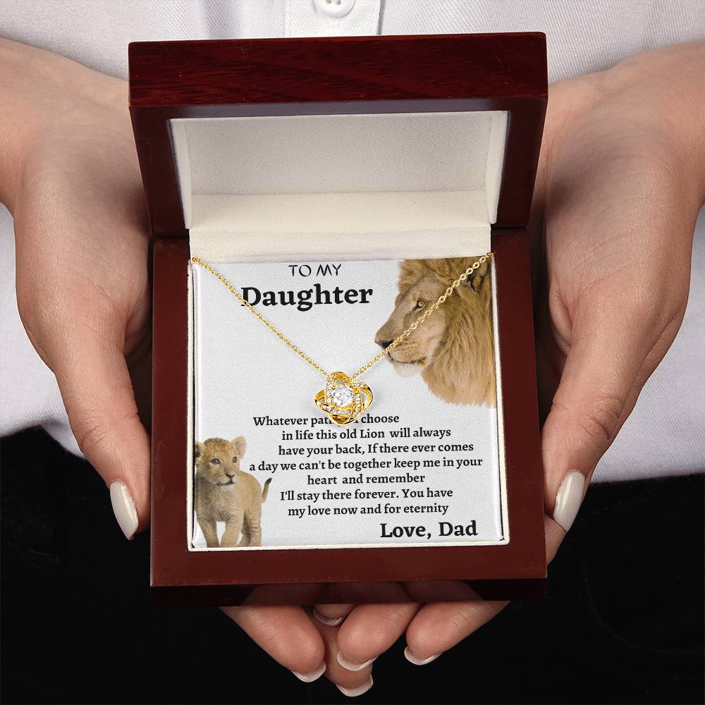 Lion Dad Necklace - Gift for Daughter from Dad] – I’ll Always Have Your Back – Birthday Present
