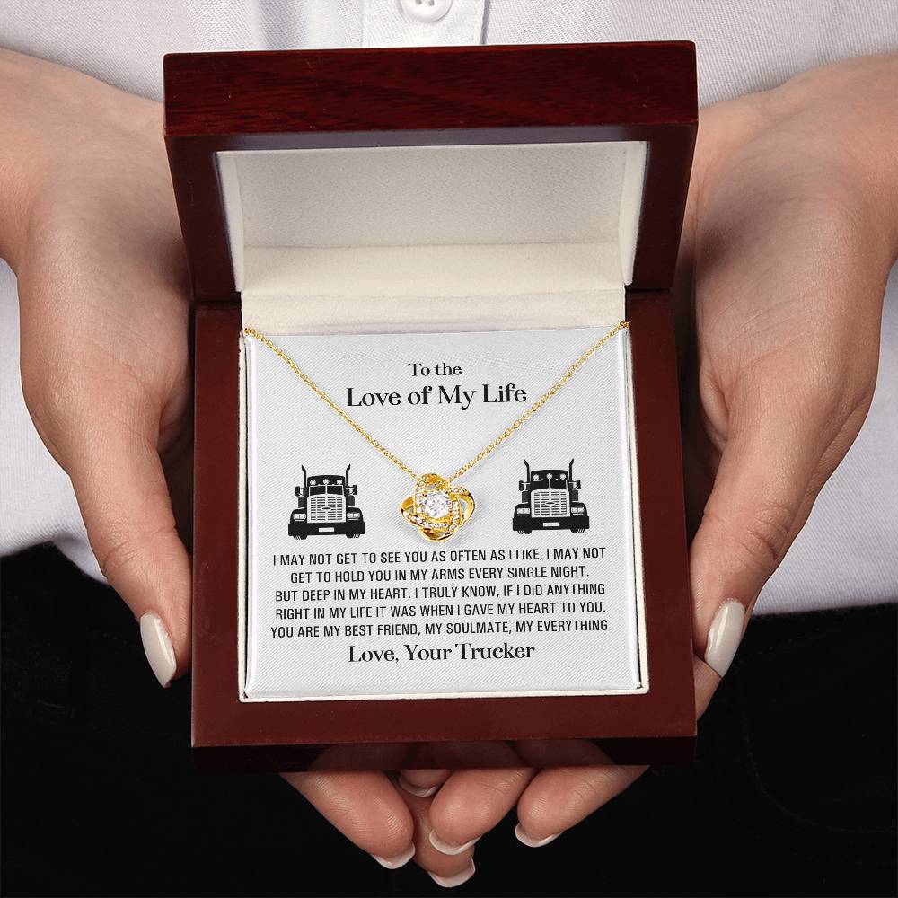 (Almost Gone!) Love of My Life Necklace - Forever in My Heart – Valentine’s Day Gift from Your Trucker